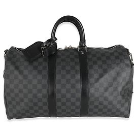 Louis Vuitton Damier Graphite Canvas Keepall Bandoulière 45 Black