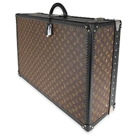 Louis Vuitton-Louis Vuitton Monogram Macassar & Black Leather Alzer Trunk 70-Brown