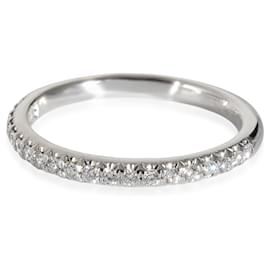 Tiffany & Co-TIFFANY & CO. Soleste Diamond Half Eternity Wedding Band in Platinum 0.17 ctw-Silvery,Metallic
