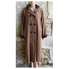 Yves Saint Laurent-Coats, Outerwear-Light brown