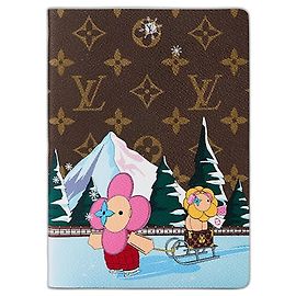 Louis Vuitton LV Clemence Notebook Patinação no Gelo Natal Marrom