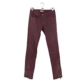 Zadig & Voltaire-pantalones de cuero delgados-Burdeos