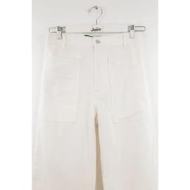 Autre Marque-Pantalon large en coton-Blanc