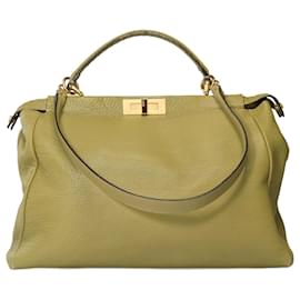 Fendi-FENDI Peekaboo X-Lite Bag in Green Leather - 101715-Green
