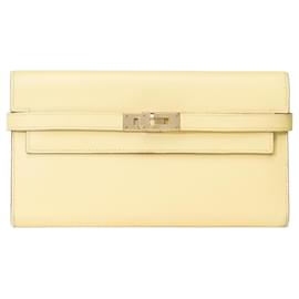 Hermès-HERMES Kelly Accessory in Yellow Leather - 101719-Yellow