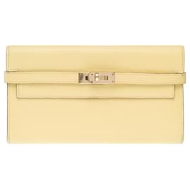 Hermès-HERMES Kelly Accessory in Yellow Leather - 101719-Yellow