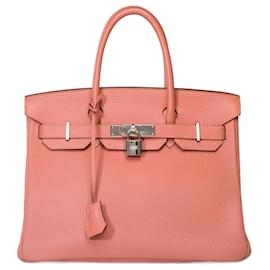 Hermès-Sac HERMES Birkin 30 en Cuir Rose - 101730-Rose