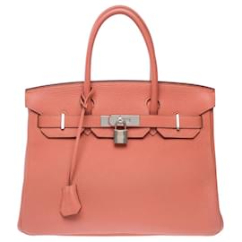 Hermès-HERMES BIRKIN BAG 30 in Pink Leather - 101730-Pink