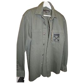 Off White Camisas Verde oliva