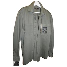 Off White Camicie Verde oliva
