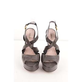 Miu Miu-patent leather heels-Khaki