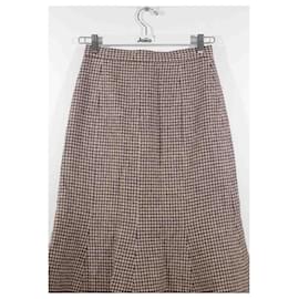 Céline-wrap wool skirt-Brown