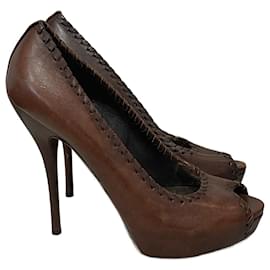 Gucci-GUCCI  Heels T.it 39.5 leather-Brown