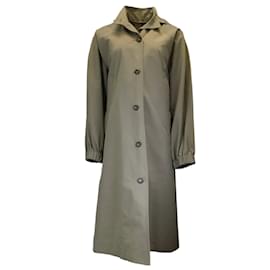 Autre Marque-Deveaux Olive Green Hooded Mid-Length Trench Coat-Green