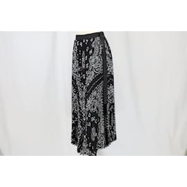 Sacai-Black Print Bandana Pleated Midi Skirt-Black