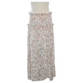 Autre Marque-Multicolor Floral-Print Radiate Smocked Maxi Skirt-Multiple colors