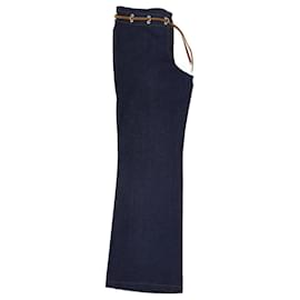 Escada-Dark Indigo NWT 2000s Boot Cutc Grommet high waistededed Jeans/Pants-Other