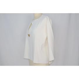Valentino-White VLogo Knit Short Tunic-White