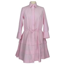 Alaïa-Pink Poplin Shirt Dress-Pink