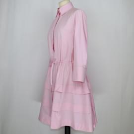 Alaïa-Vestido camisa de popelina rosa-Rosa
