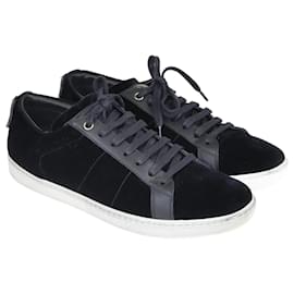 Saint Laurent-Black Signature Court Lips Low Top Sneakers-Black