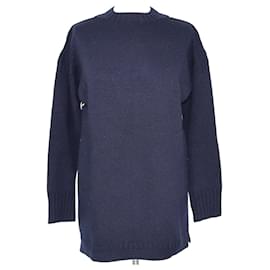 Dior-Navy Blue 'ID RATHER BE SAILING DIOR" Embroidered Sweater-Blue