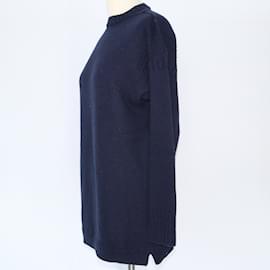 Dior-Navy Blue 'ID RATHER BE SAILING DIOR" Embroidered Sweater-Blue