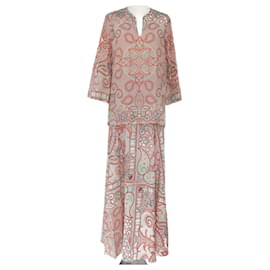 Etro-Multicolor Paisley Print V-Neck Shirt & Maxi Skirt Set-Multiple colors