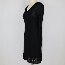 Missoni-Vestido midi de manga larga de encaje negro-Negro