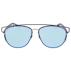 Dior-Blaue und schwarze Pilotensonnenbrille mit Technologic-Ausschnitt-Schwarz