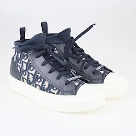 Dior-Blue & White Walk'n'Dior High Top Sneakers-Blue