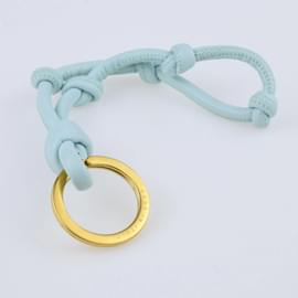 Bottega Veneta-Light Blue Knot Key Ring-Blue