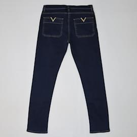 Valentino-Blaue Röhrenjeans-Blau