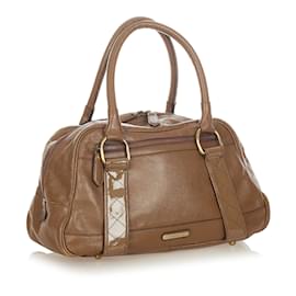 Burberry-Brown Burberry Leather Handbag-Brown