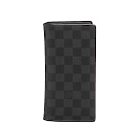 Louis Vuitton-Black Louis Vuitton Damier Graphite Brazza Long Wallets-Black
