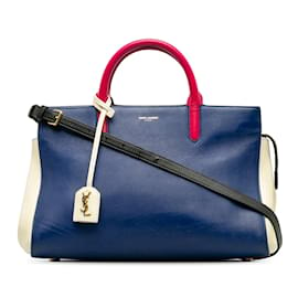 Saint Laurent-Borsa Saint Laurent media Cabas Rive Gauche blu-Blu