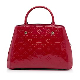 Louis Vuitton-Bolso satchel Louis Vuitton Vernis Montaigne BB rojo-Roja