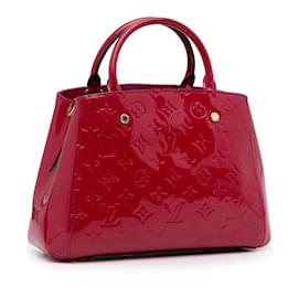Louis Vuitton-Cartable rouge Louis Vuitton Vernis Montaigne BB-Rouge