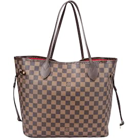 Louis Vuitton-Louis Vuitton Damier Ebene Monogram Neverfull MM Shopper Sac-Marron