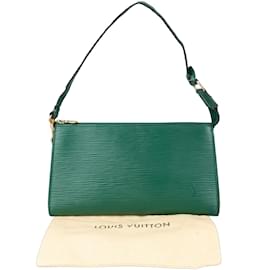 Louis Vuitton-Louis Vuitton Green Epi Leather Pochette Accessoire Handbag-Green