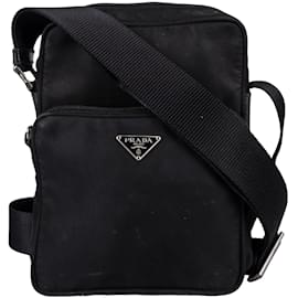 Prada-Prada Nylon Triangle Crossbody Bag-Black