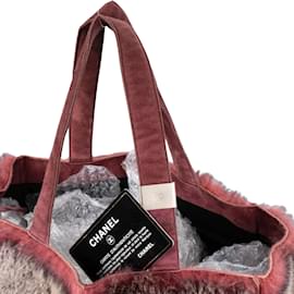 Chanel-Mini sac cabas en fourrure de lapin Chanel-Rose
