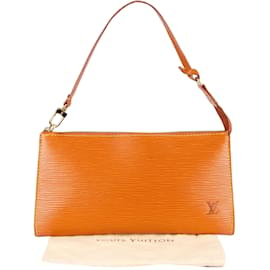 Autre Marque-Louis Vuitton Cognac Epi Leather Pochette Accessoire-Orange