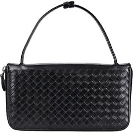 Bottega Veneta-Bottega Veneta Leather Piccola Pelletteria Handbag / Wallet-Black