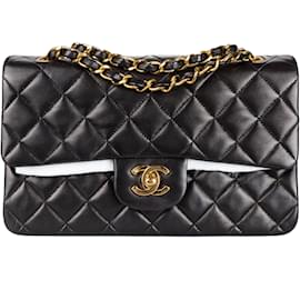 Chanel-Chanel Quilted Lambskin 24K Gold Small Double Flap Bag-Brown