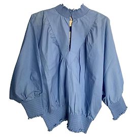 Maje Bluse aus Baumwolle Hellblau Hellblau