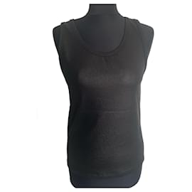 Dolce & Gabbana Black Sleeveless Sparkling Top Black