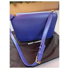 Yves Saint Laurent-O lenço tipo bolsa Yves Saint Laurent-Azul,Azul marinho