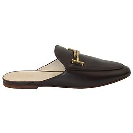 Tod's Double T Mules in Brown Leather Brown