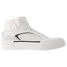 Oversized Sneakers - Alexander Mcqueen - Leather - White/Black White